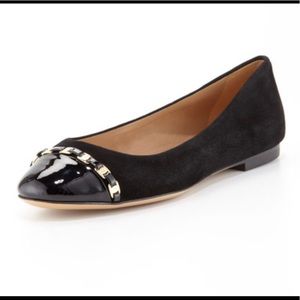 Ferragamo Pim Chain Flats with One Inch Heel